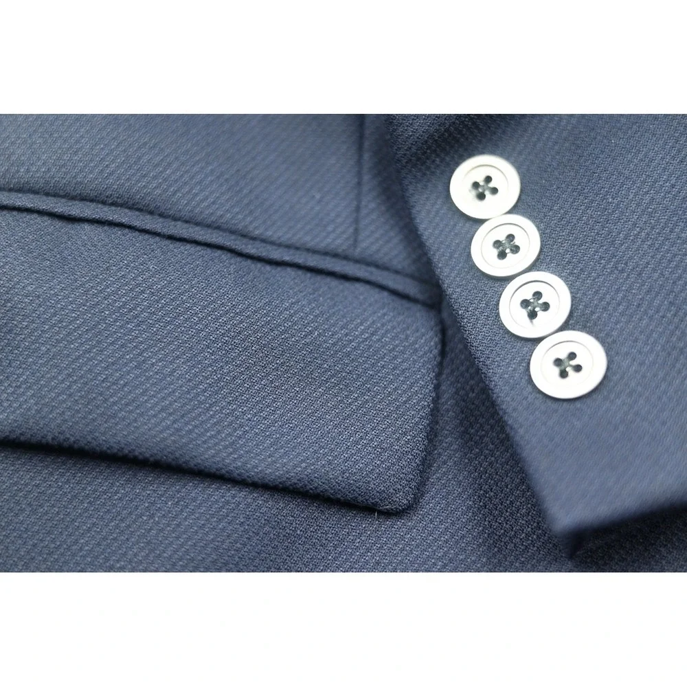 Hart Schaffner Marx Gold Trumpeter Mens Blazer Navy Blue 44L Sport Coat USA Made